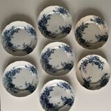 Ensemble de sept assiettes plates en porcelaine anglaise Johnson Bros
