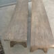 Pair of rustic farm table bench