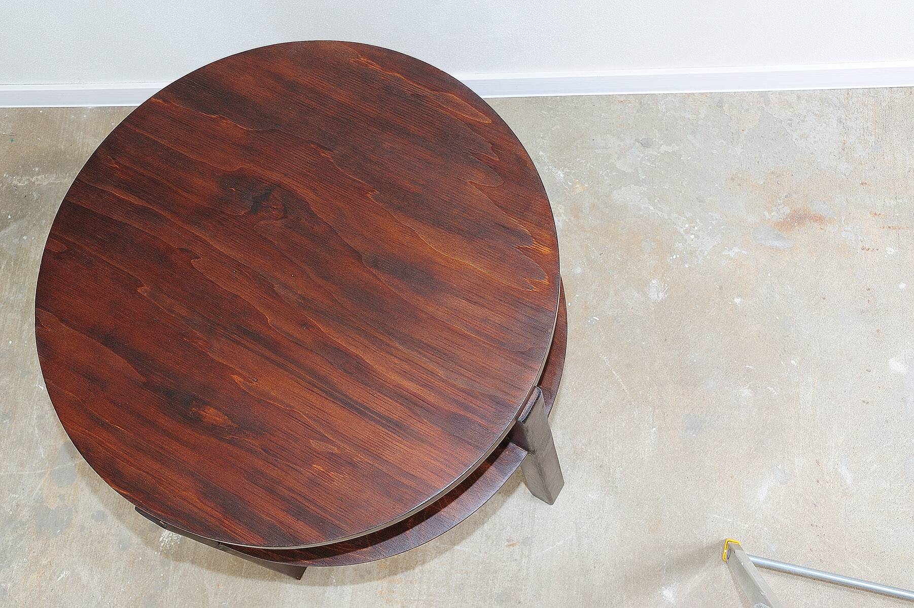 Vintage round pinewood coffee table, Czechoslovakia, 1970´s