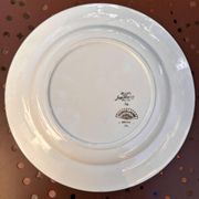 Round earthenware plate Digoin Sarreguemines Berry green with golden frieze.