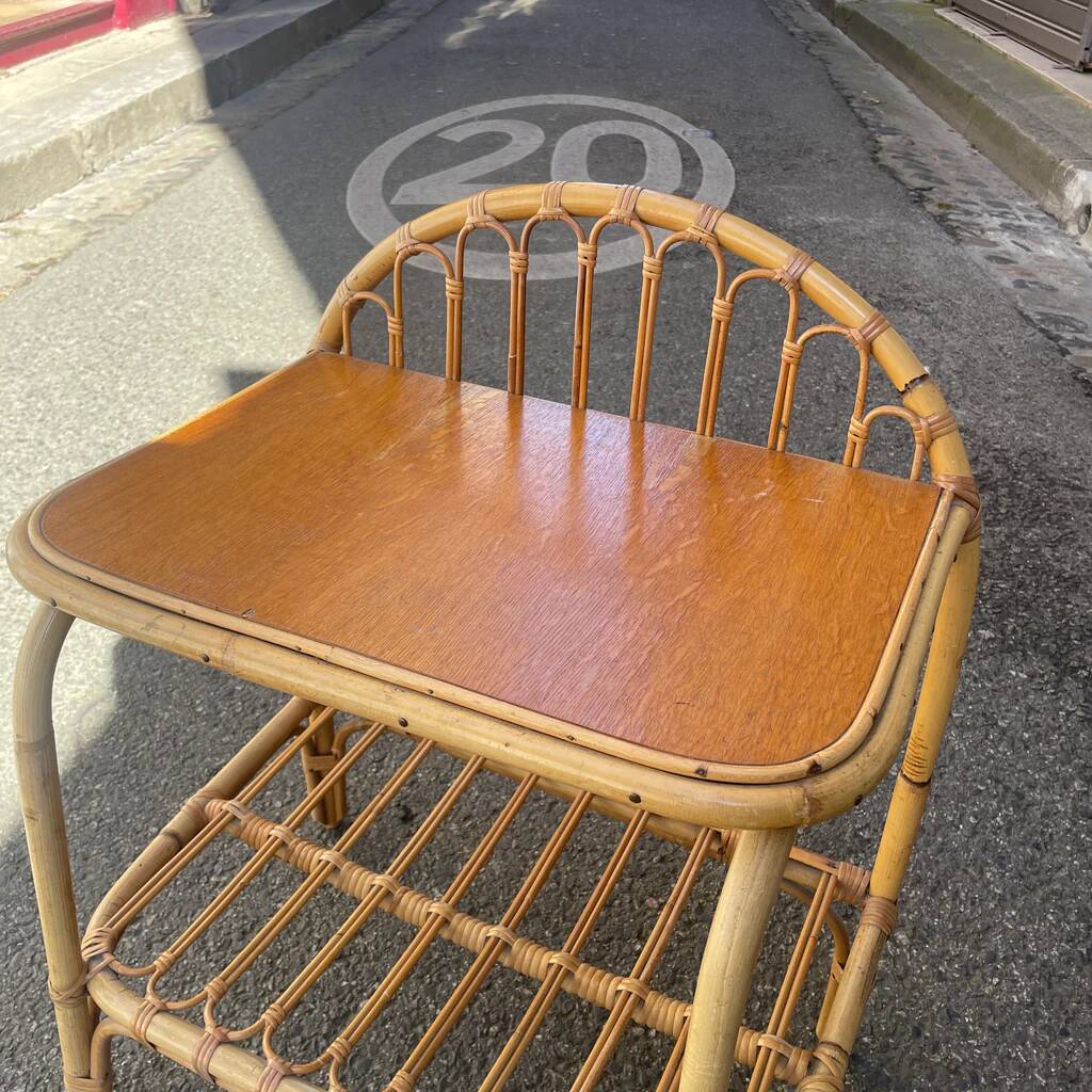 Rattan side table