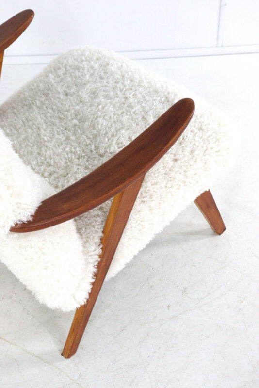 Armchair cream white doodle 'Almere' - unique upholstery - vintage design