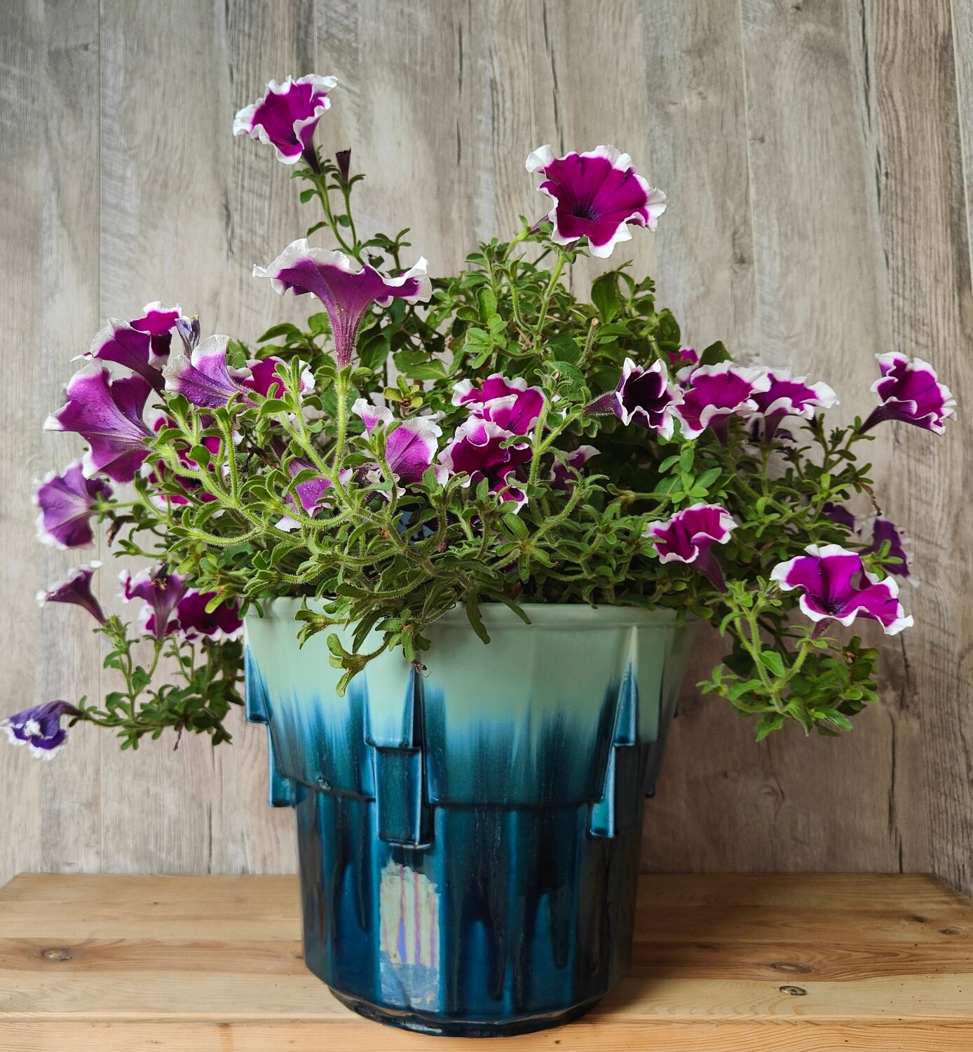 Iridescent Art Deco earthenware planter