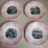 4 assiettes ‘parlantes’ Sarreguemines Les Saintes et Saints