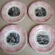 4 assiettes ‘parlantes’ Sarreguemines Les Saintes et Saints