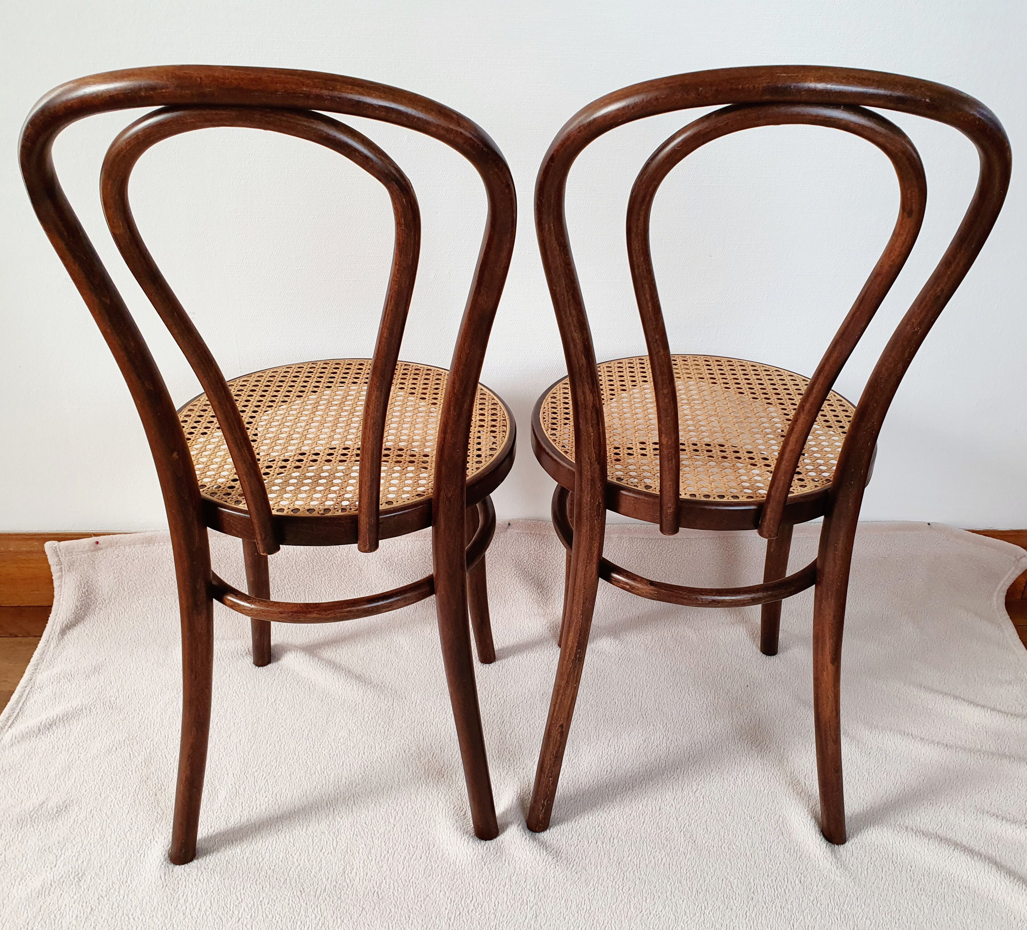 Pair of chairs canned Thonet ZPM Radomsko