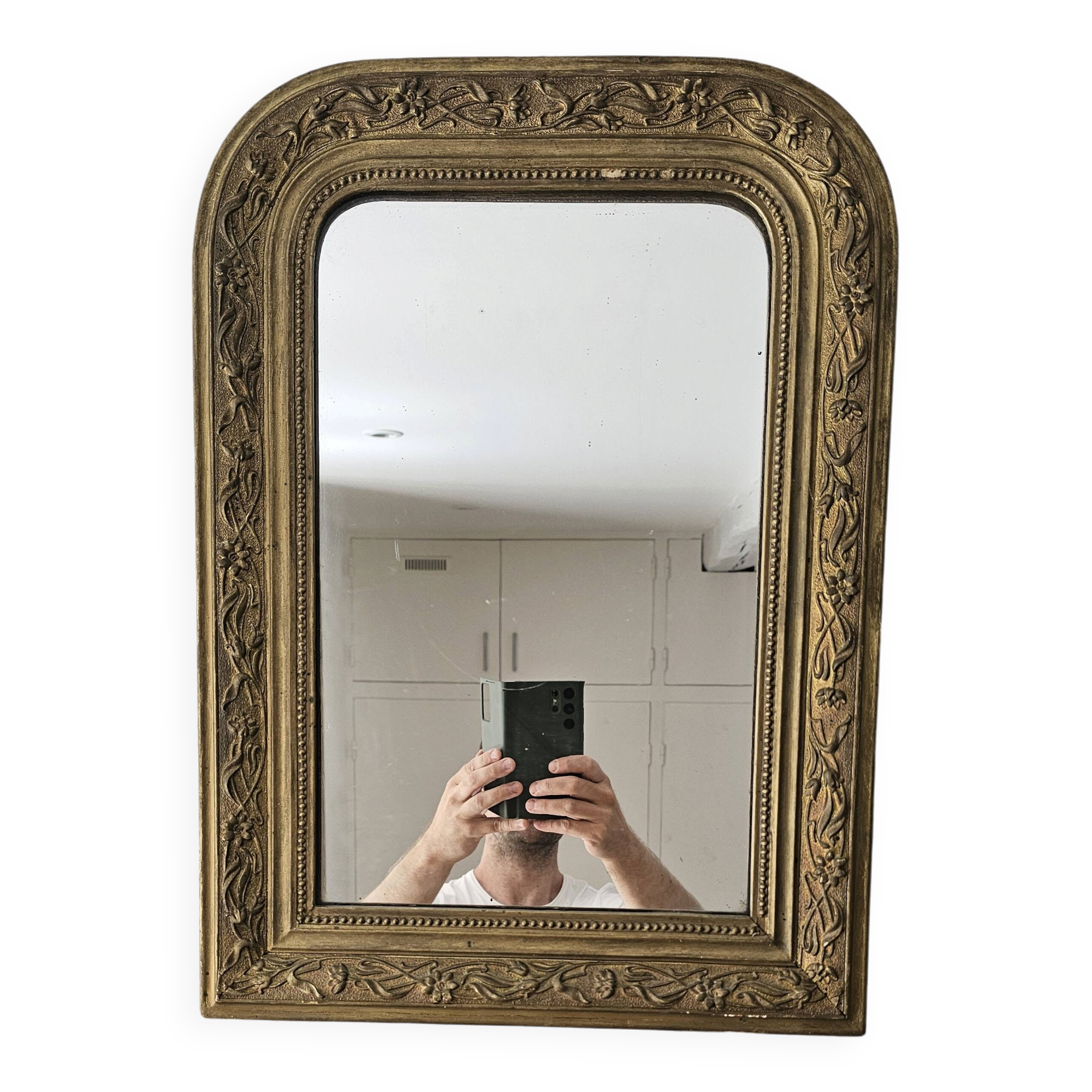 Ancien Miroir cadre doré 'époque Louis-Philippe - 55cm x 40cm