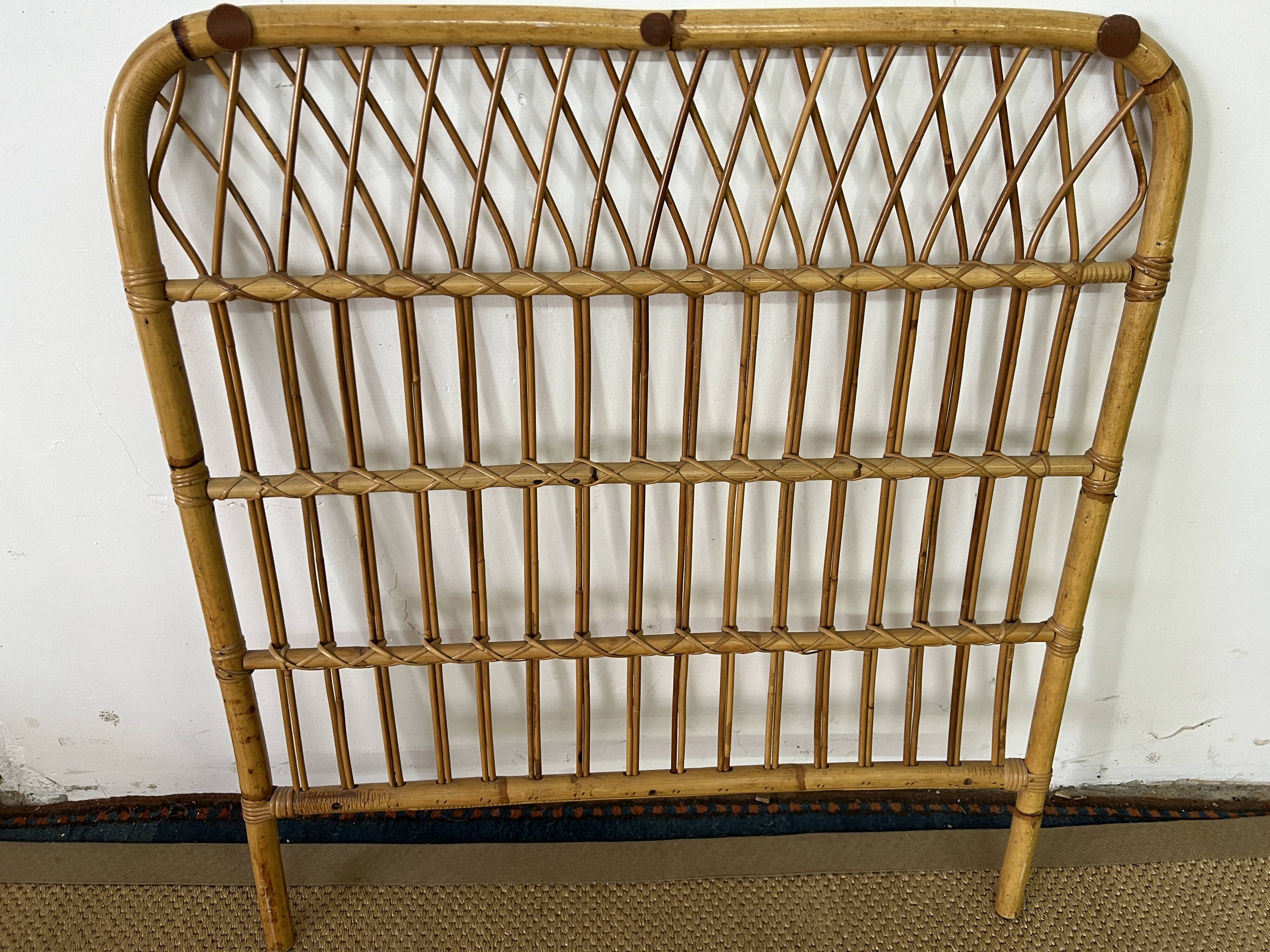 Vintage bamboo and rattan headboard