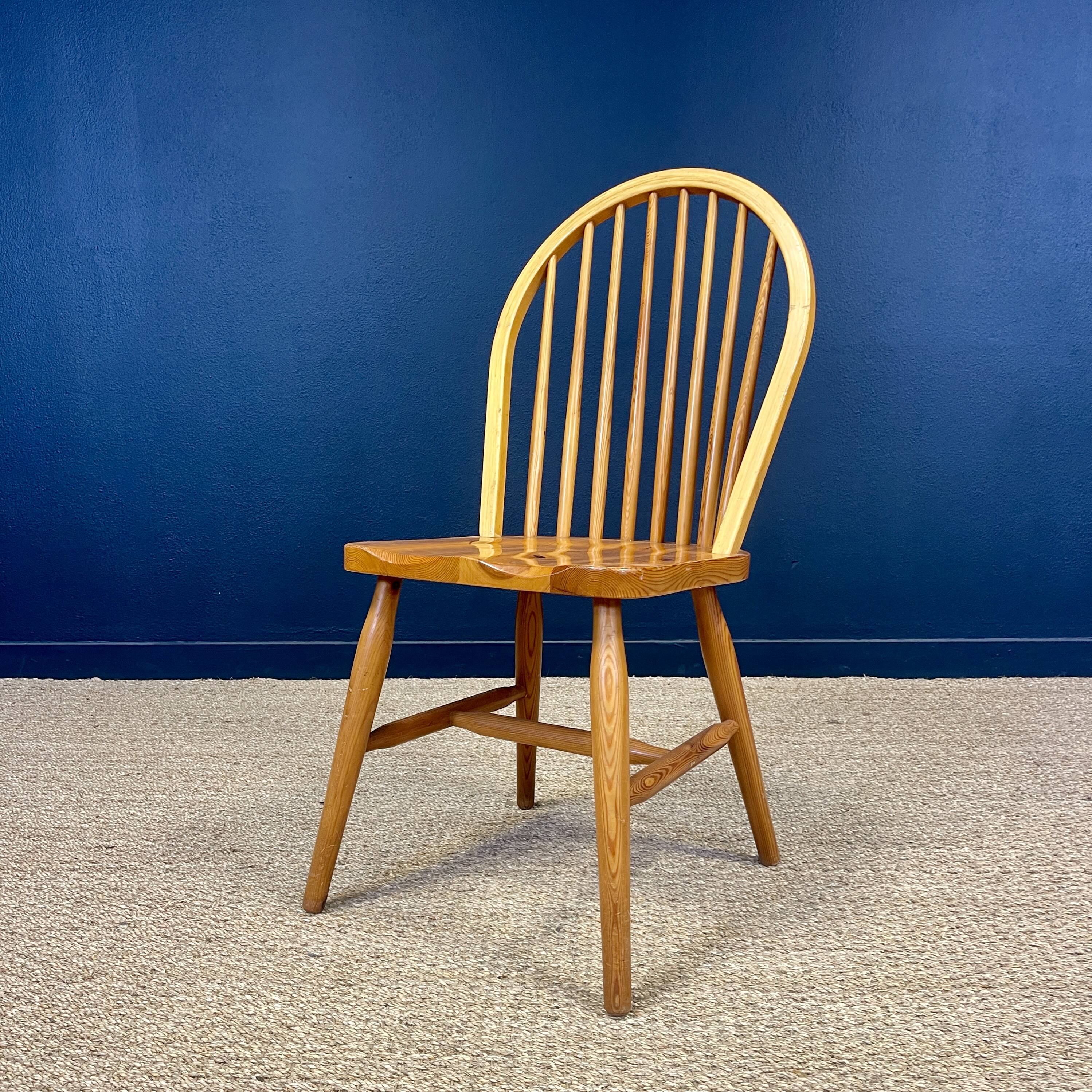 Set of 6 solid pine chairs from the 80s
