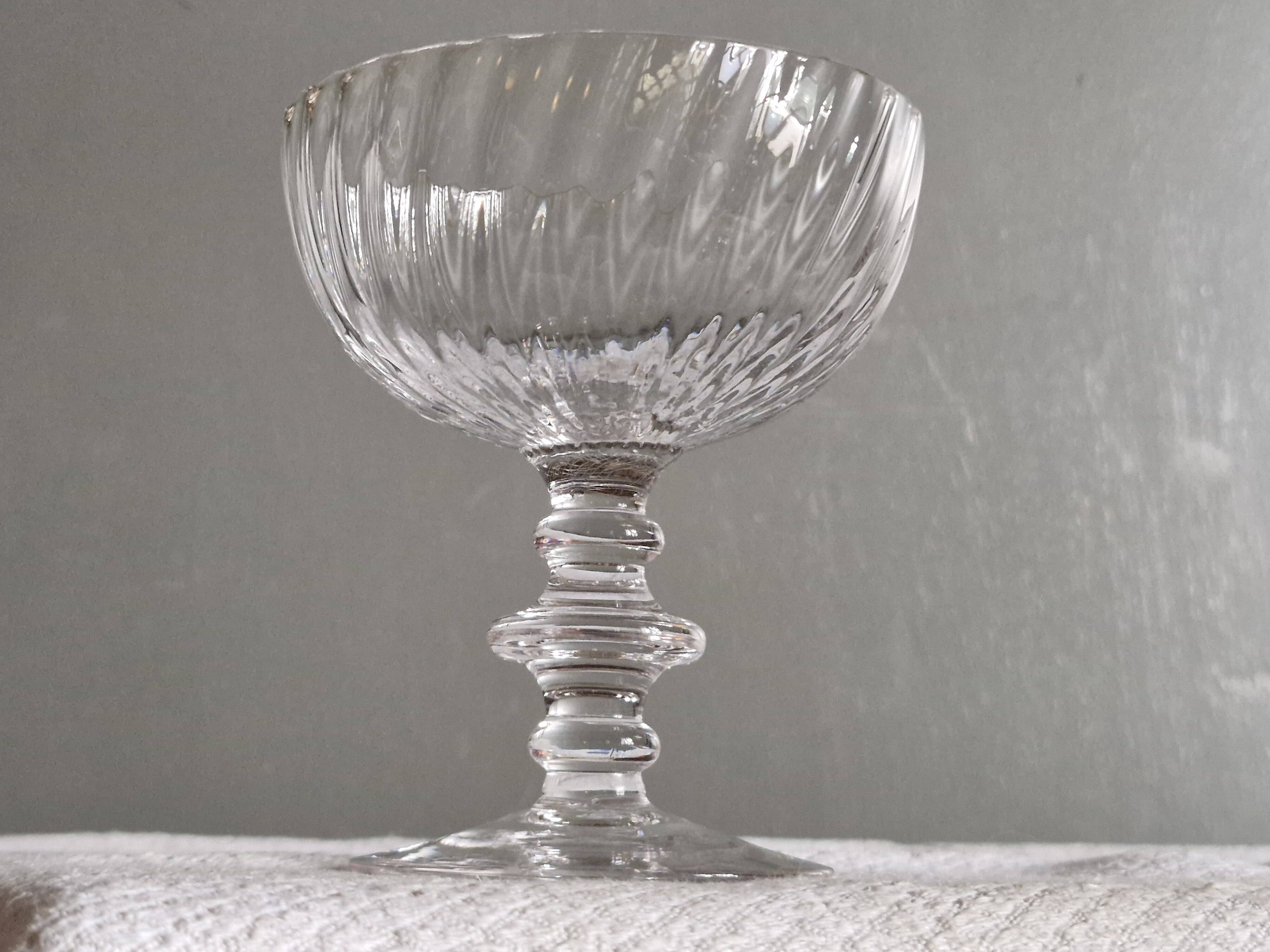 11 crystal champagne coupes - late 19th century
