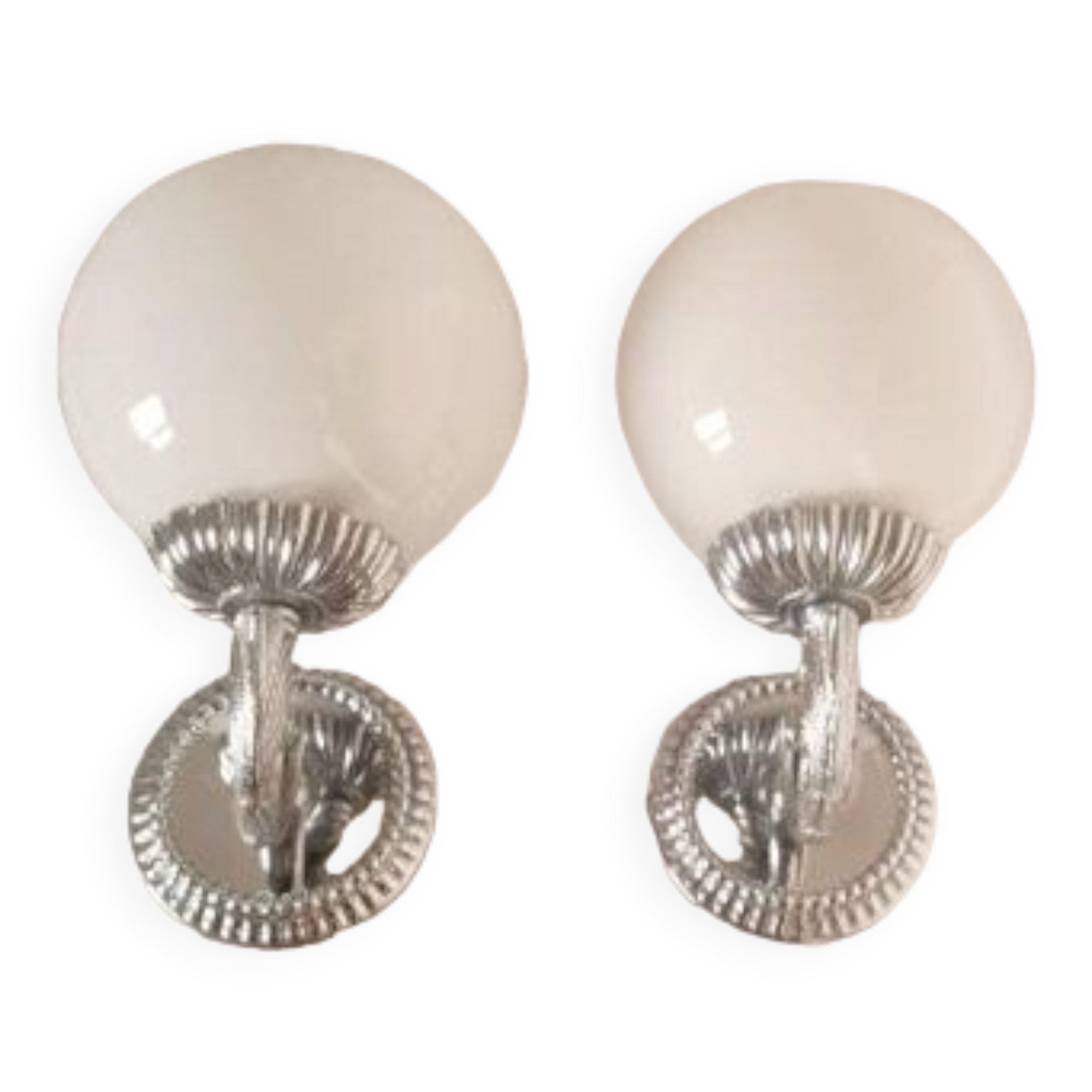 2 appliques vintage en métal argenté