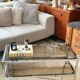 Table Basse Vintage Chrome & Verre Fumé (Style Belgo Chrom)