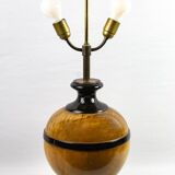 Turned wooden ball lamp base