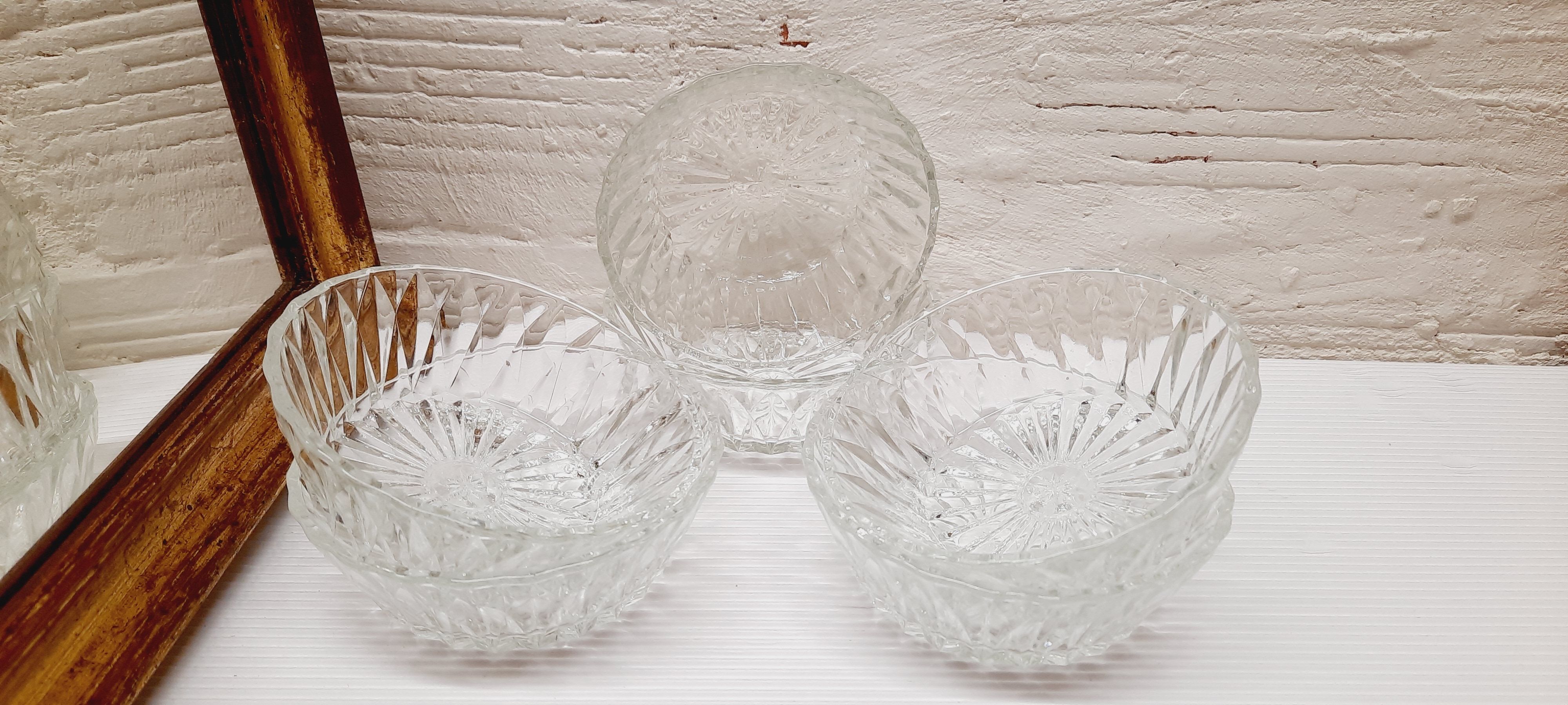 Set 6 coupelles verre ciselé