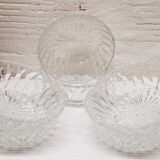 Set 6 cups chiseled glass