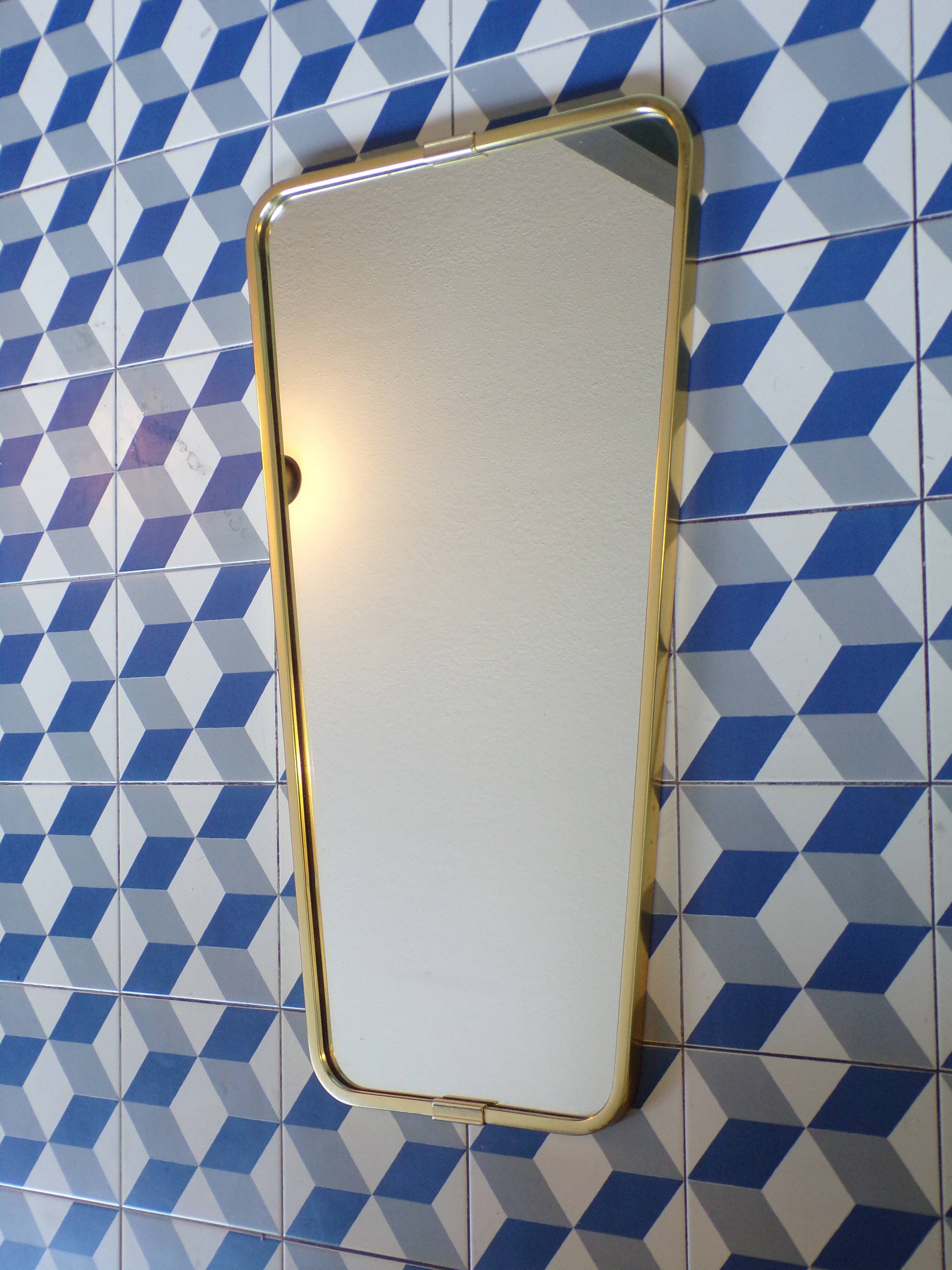 Free form mirror 45X80 cm brass frame