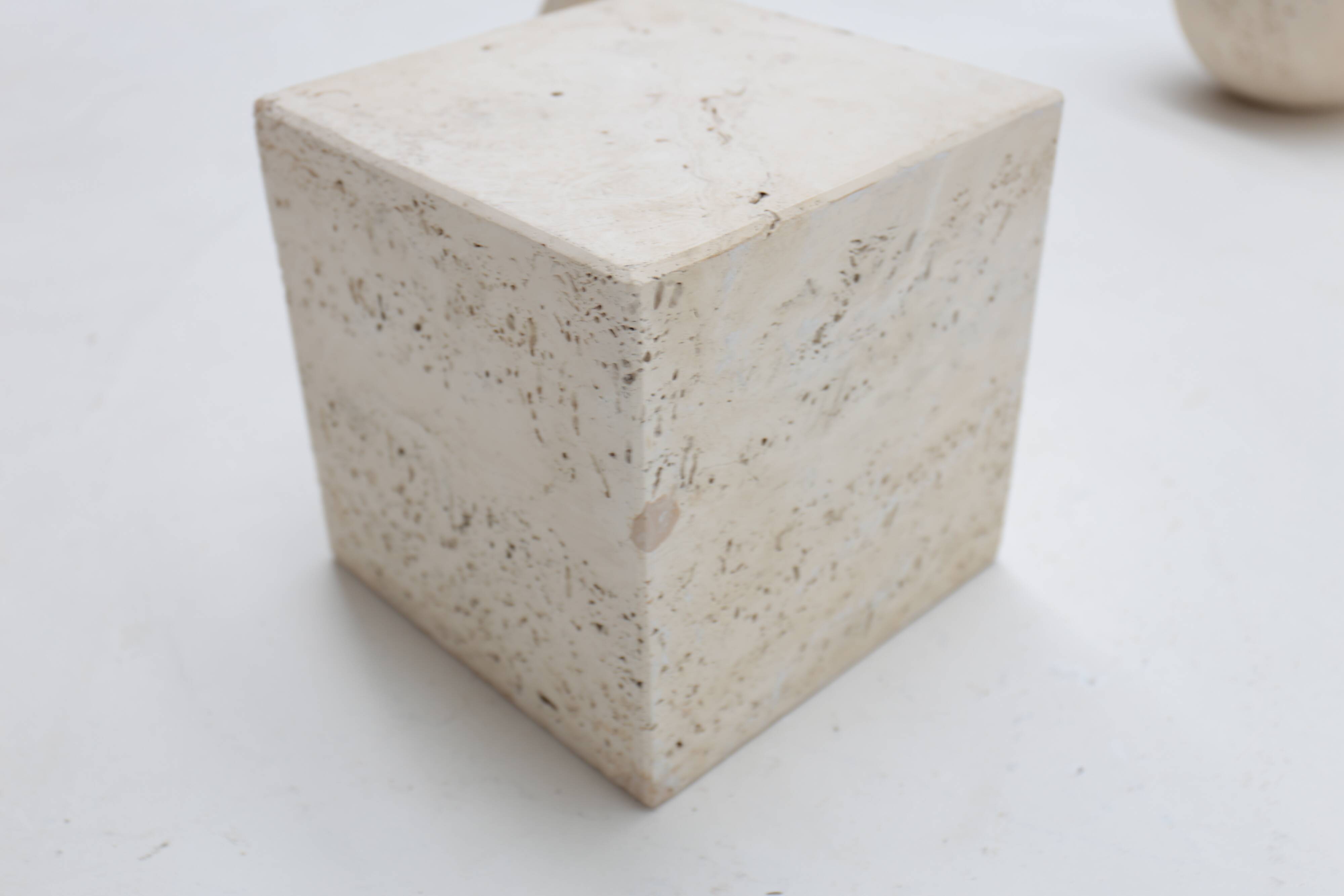 Metafora travertine coffee table by Massimo & Lella Vignelli, Italy