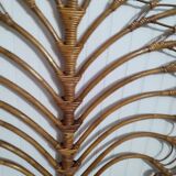 Vintage rattan “Peacock” headboard