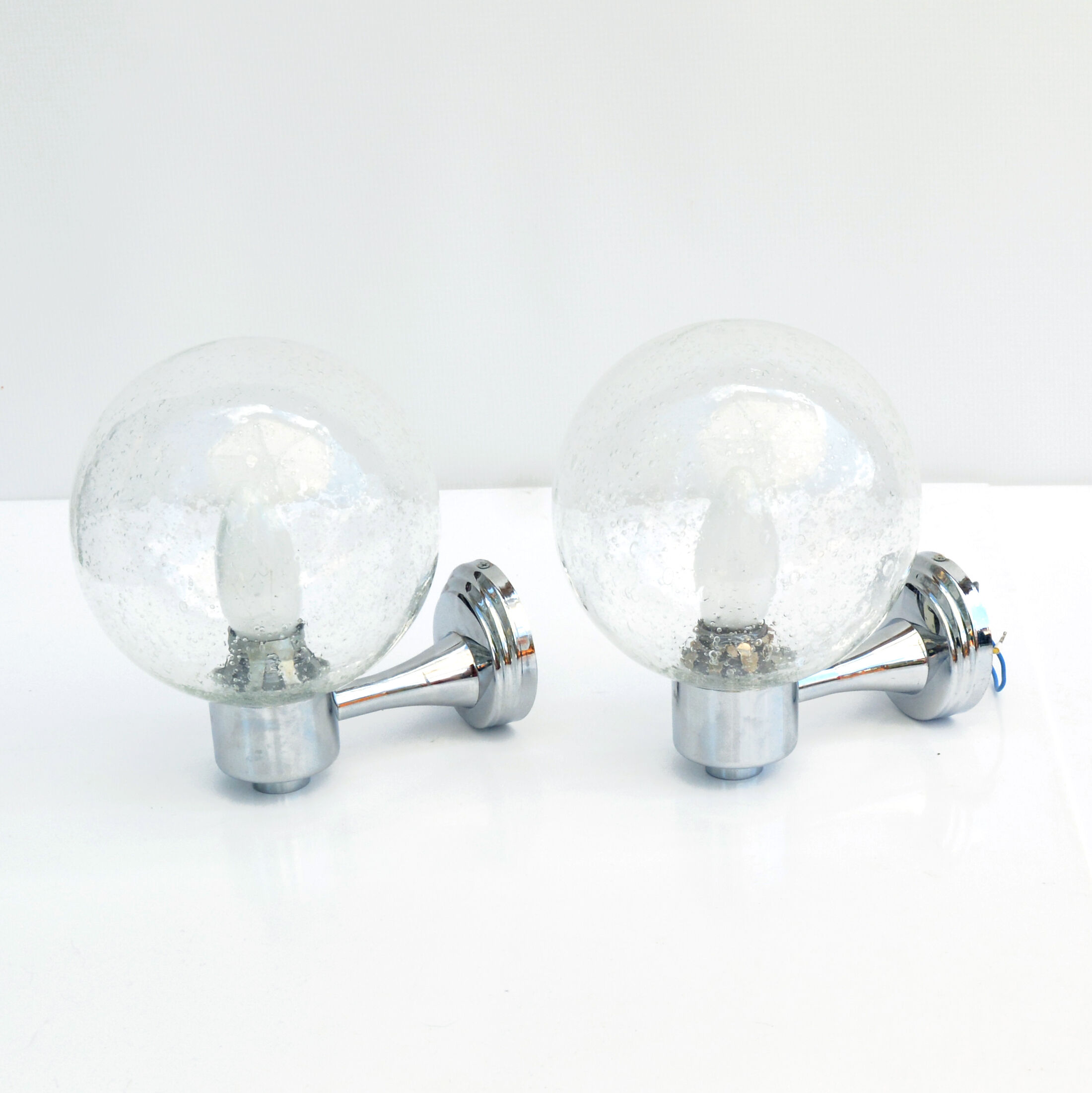 1980s pair of wall lamps, Karl Lenz, Germany