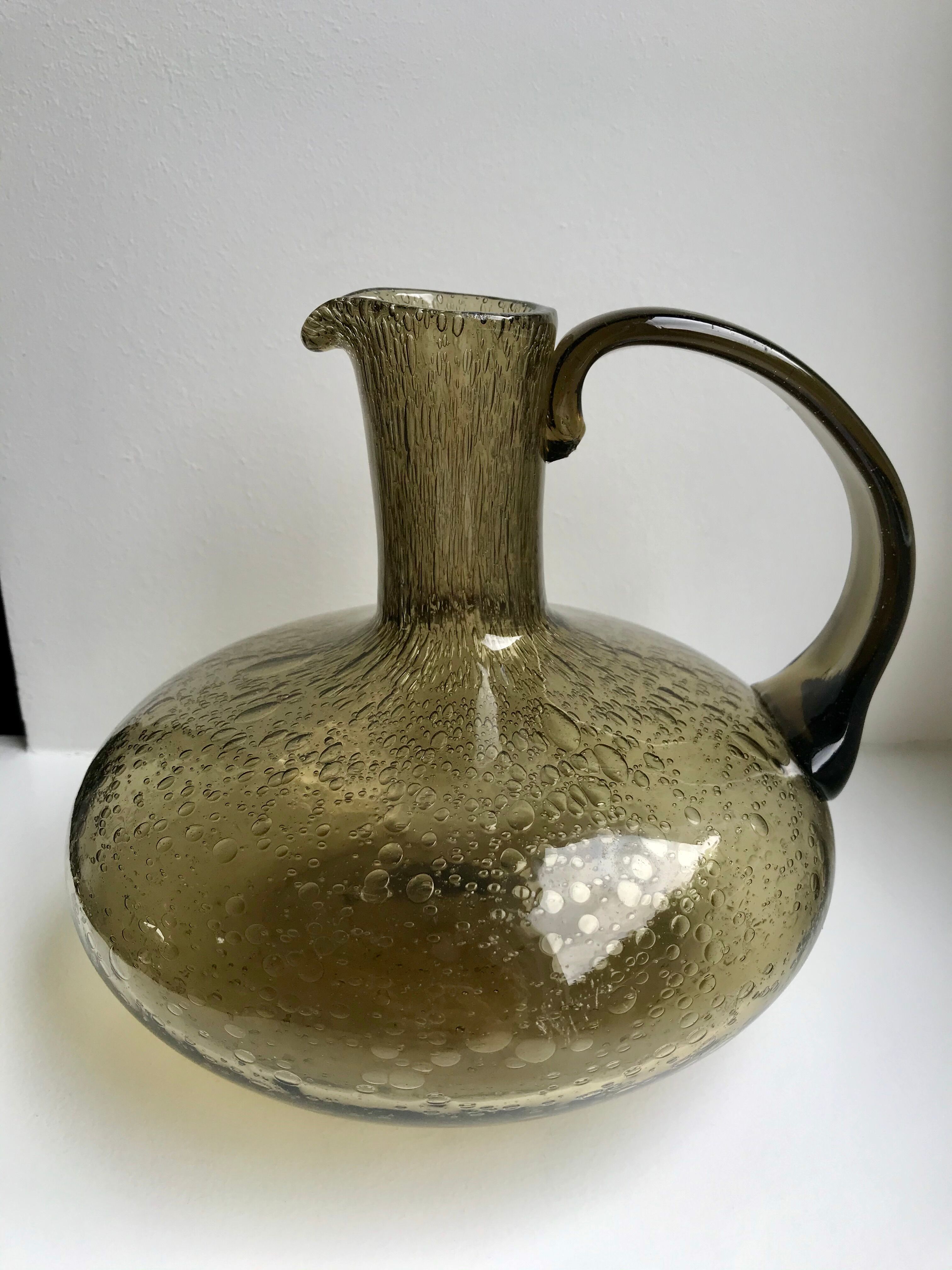 Glass decanter Biot 60s 70s