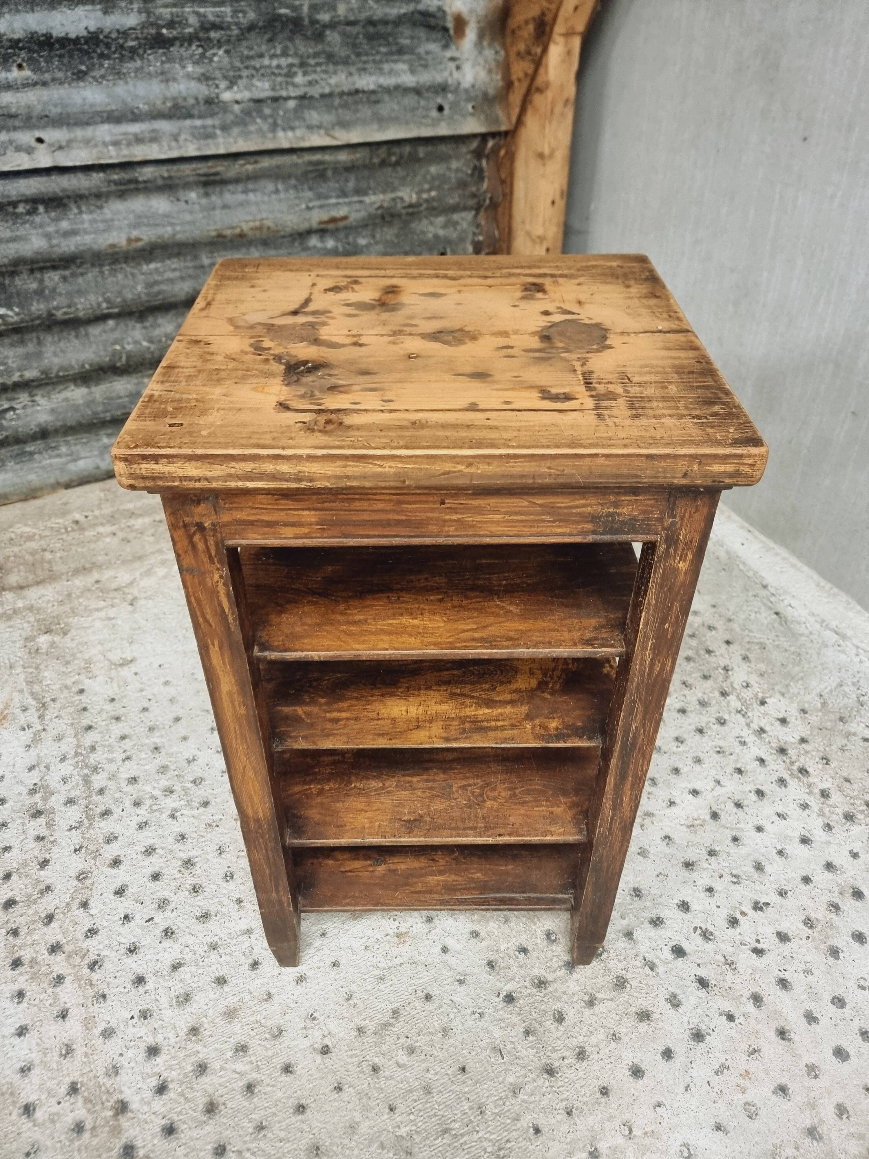 Antique side table shelving unit etagere wood