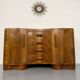 Antique walnut sideboard in Art Deco style from the 1930s.