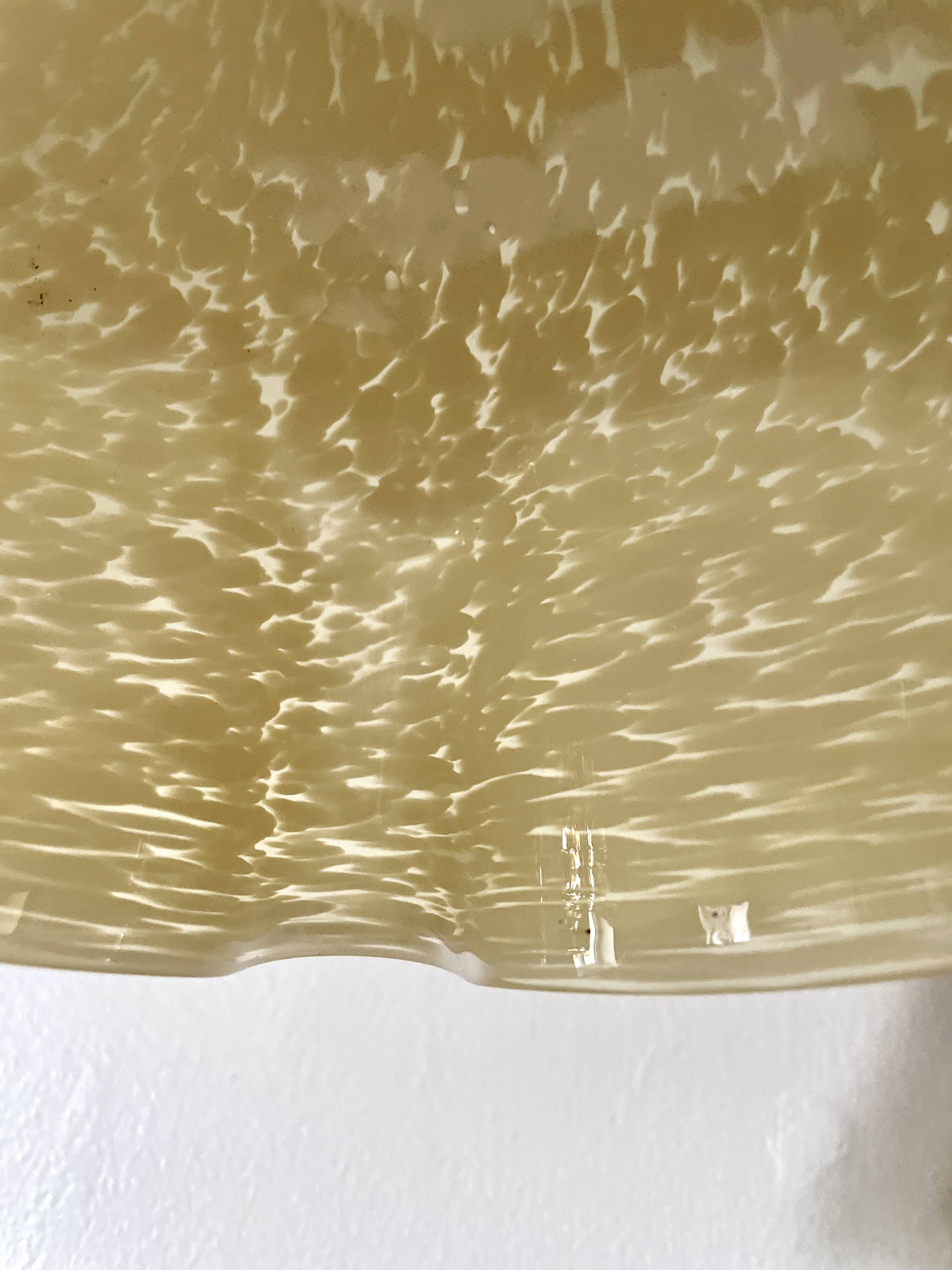 Clichy yellow beige glass draped pendant light