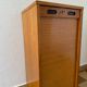 Meuble classeur rideau bois années 60