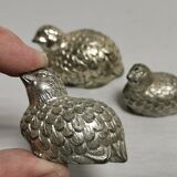 Vintage pepper salt shaker set in the shape of birds / quails dlg mauro manetti