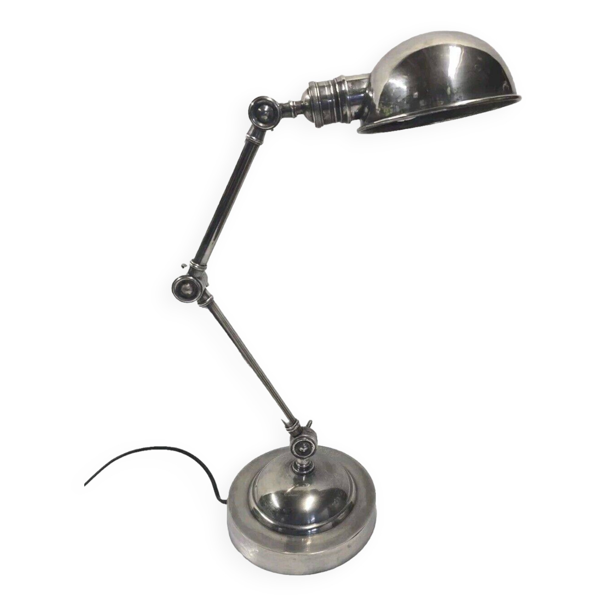 lampe de bureau articulée en laiton chromé