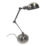 articulated desk lamp in chrome-plated brass