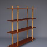 Dutch teak & birch shelving unit