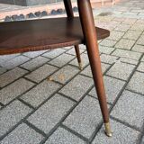 Coffee table in black glass and wood