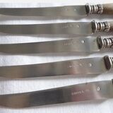 5 anciens couteaux à fruit, lame en argent, sabatier