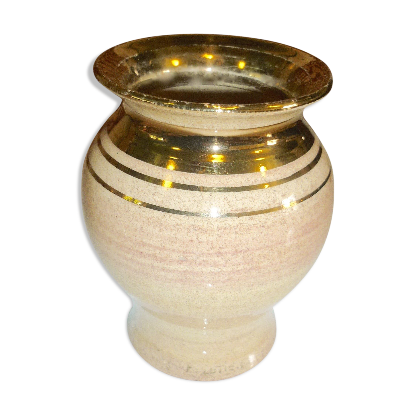 Georges Pelletier's beige-pink and gold ceramic vase