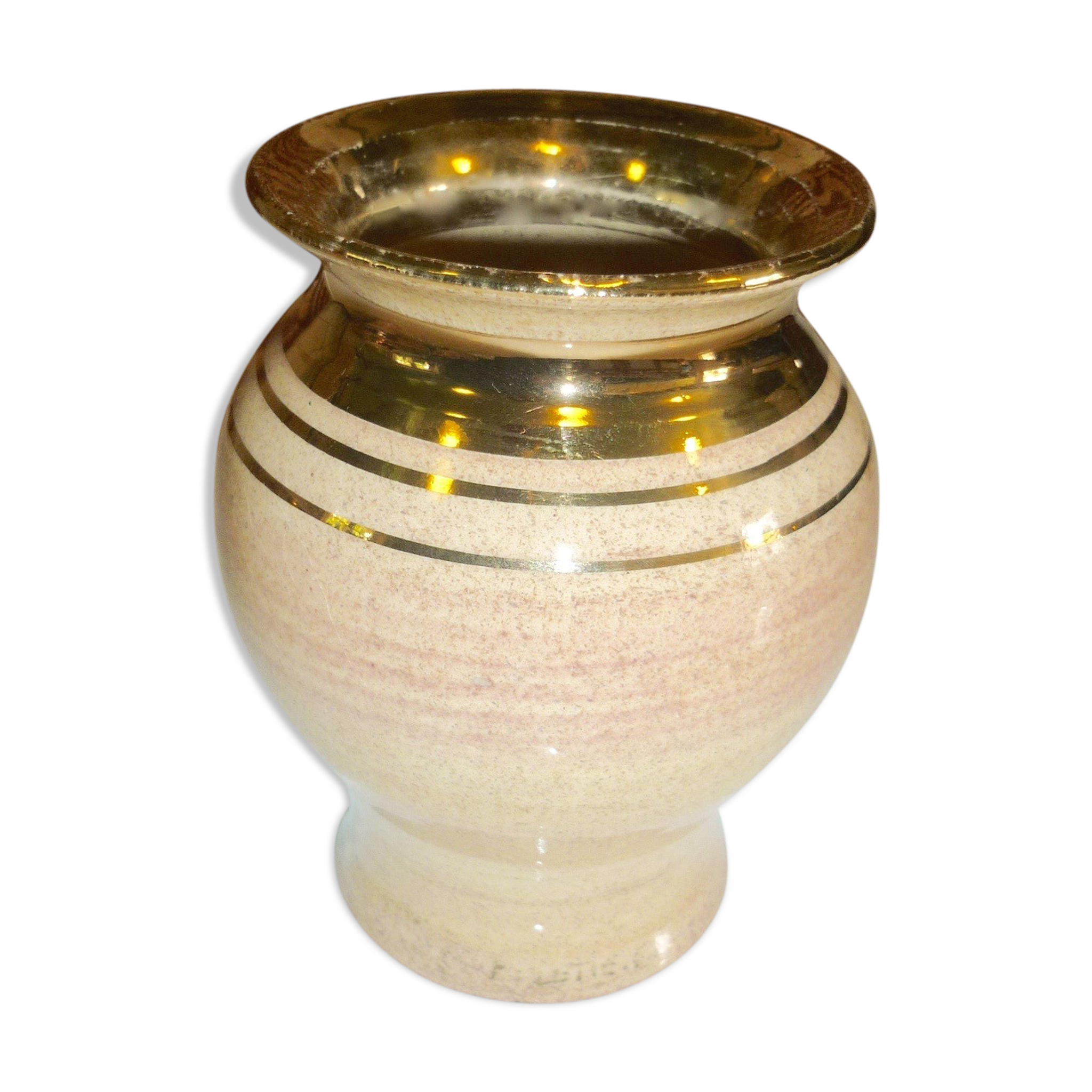 Georges Pelletier's beige-pink and gold ceramic vase