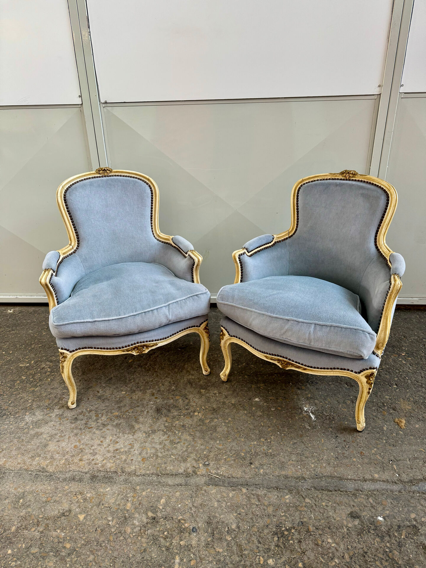 Pair of cabriolet armchairs in Louis XV style