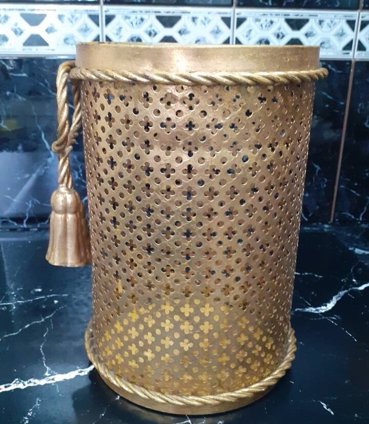 Corbeille en métal doré Li Puma Firenze – Italie, années 1950-1959