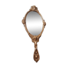 Miroir face a main bronze dore