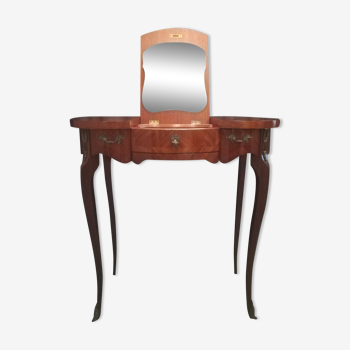 Dressing table kidney Louis XV style marquetry