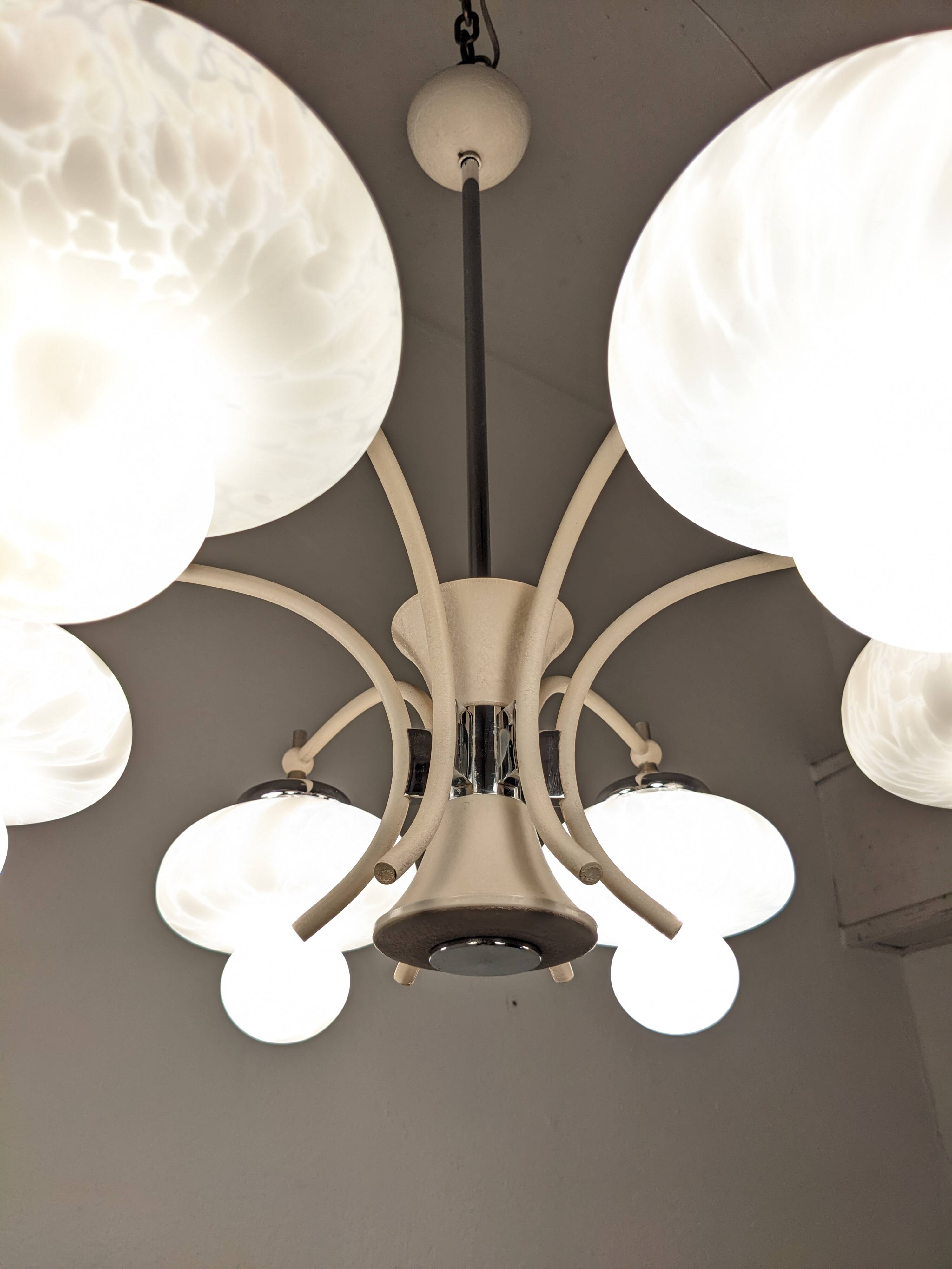 Space age Sputnik chandelier with 6 lights, 50s-60s