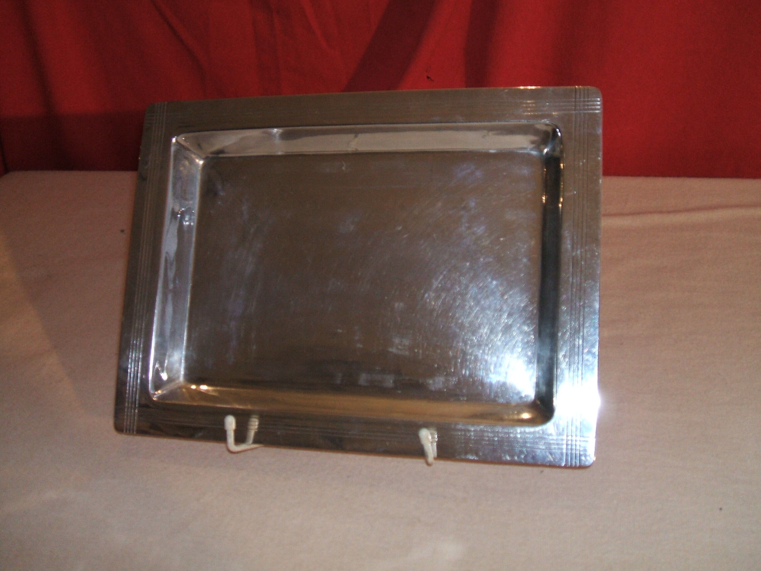 Silver metal tray ercuis art deco