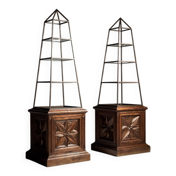 Set of 2 obelisk étagères