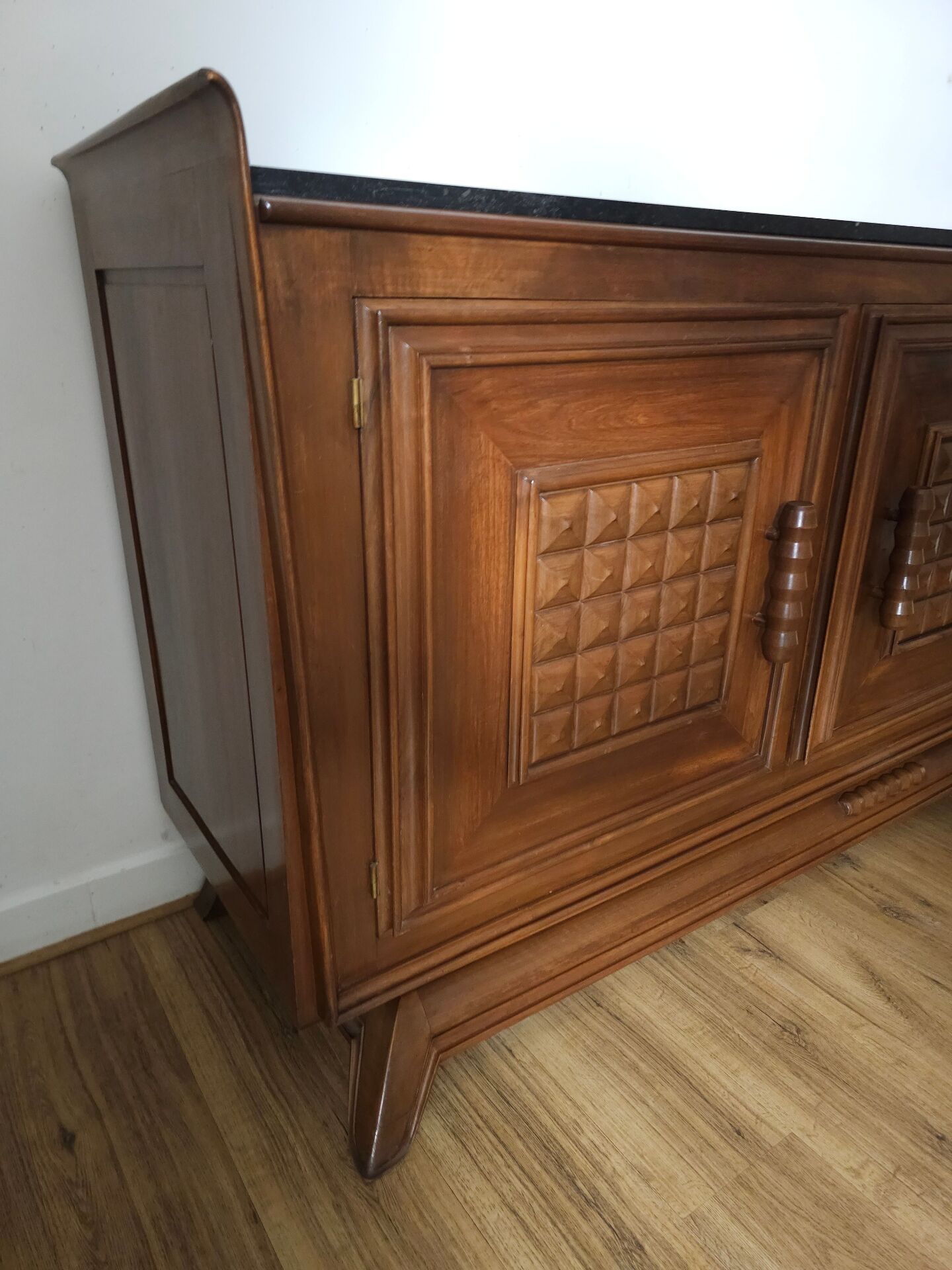 Rare French buffet "Pointe de Diamant" – Antique cabinetmaking work