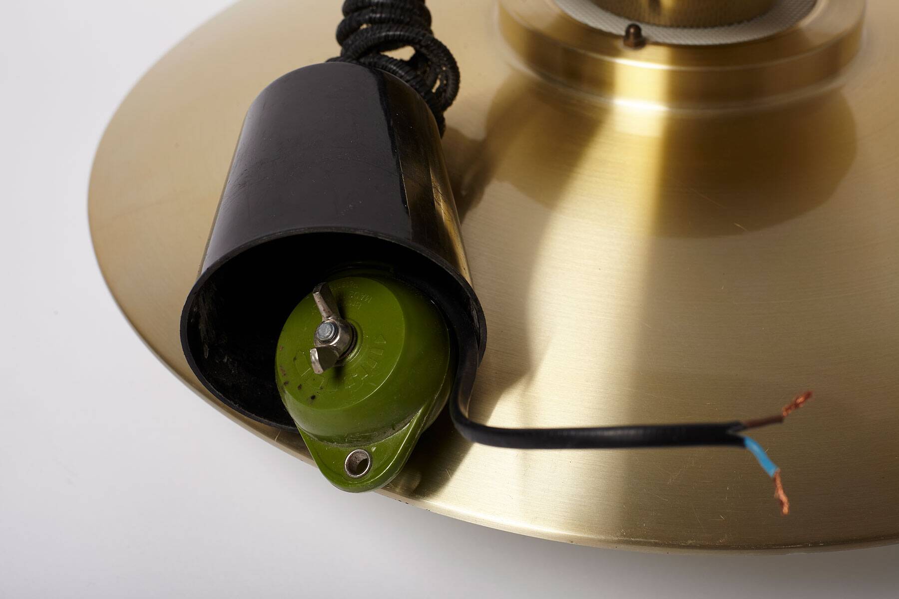 Brass Pendant Light, Denmark 1980s