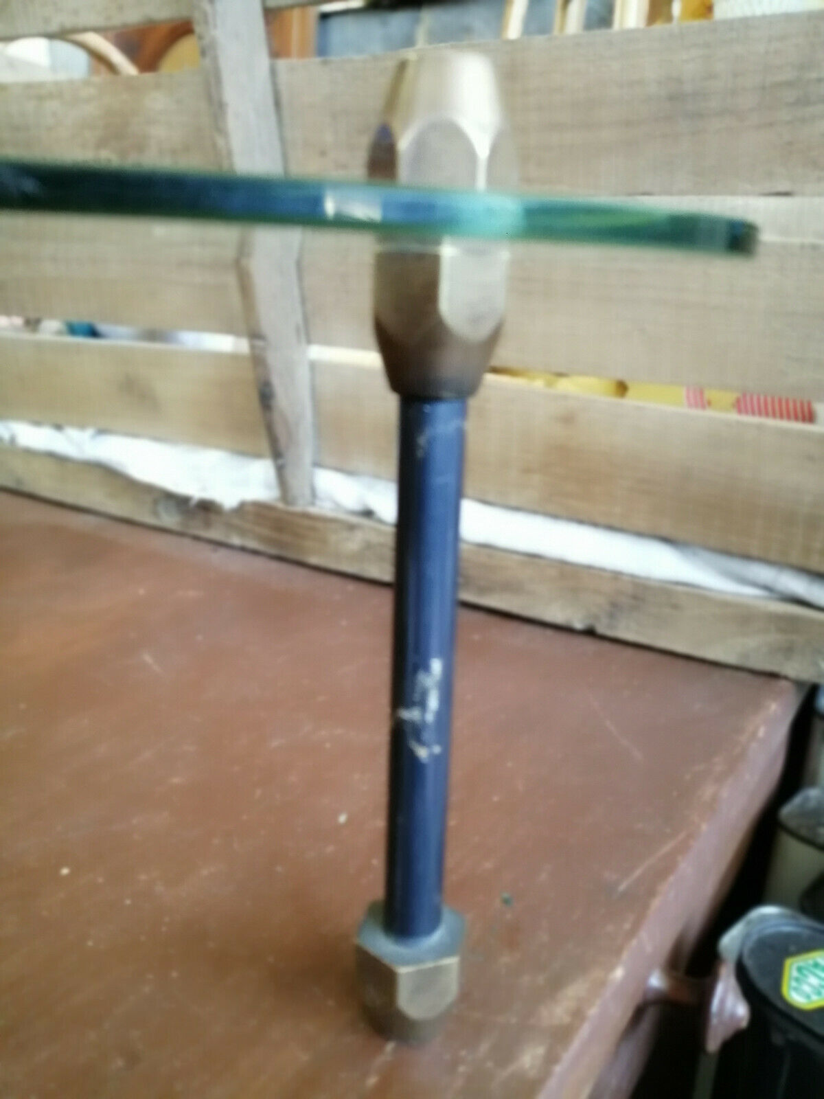 Vintage old brass metal glass store display 1960 free shape