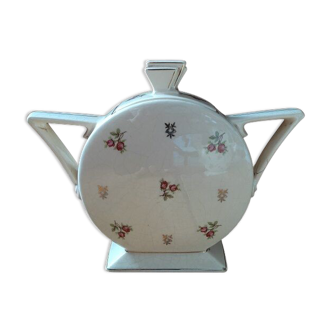 Porcelain sugar bowl pink flowers