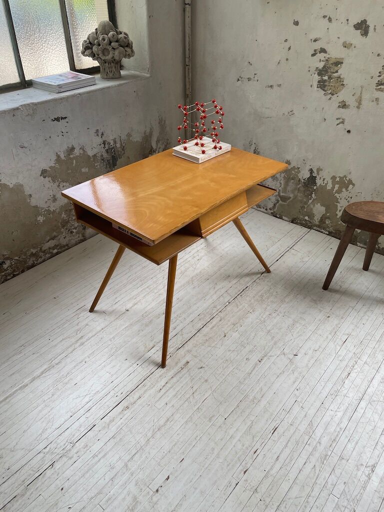Vintage oak compass desk