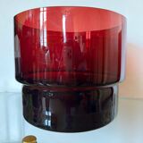 Cache pot verre rouge années 60
