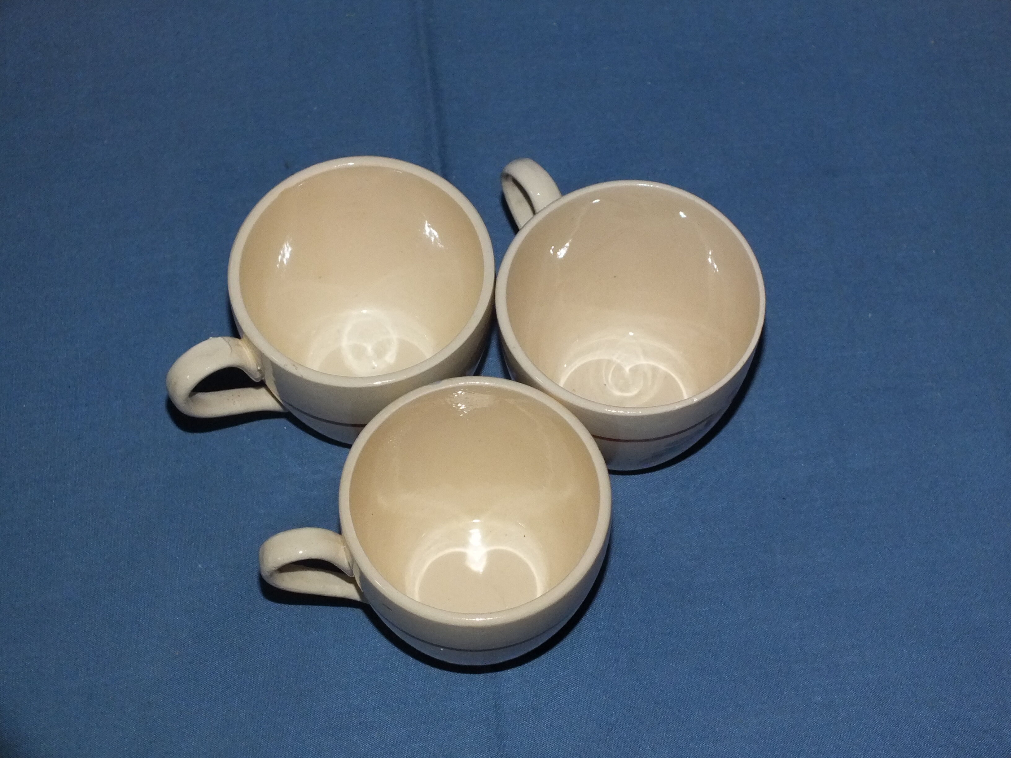 3 cups vintage coffee - Sarreguemines - flower décor